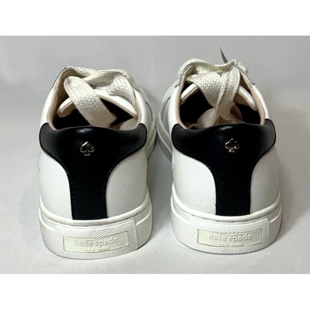 Kate Spade Sneakers Womens 7 Leather White w/ Black Trim Alanna Low Top Non-Slip - Picture 4 of 10